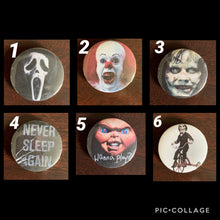 Load image into Gallery viewer, Horror Pin Buttons
